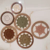 دیوارکوب ماندالا بافی قلاب بافی|صنایع دستی و سایر لوازم تزئینی|تربت‌حیدریه, باغ سلطانی|دیوار