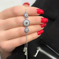 دستبند نقره چشم نظر مدل حلقه کد 046 نقره سازی|بدلیجات|تبریز, |دیوار