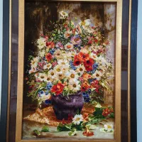 تابلو فرش ، چله ابریشم