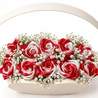 گل روبانی،هدیه خاص،گل مصنوعی،باکس گل