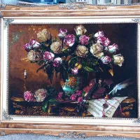 تابلوفرش گل و ویولون