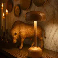 آباژور های تمام لمسی و شارژی چوب گردو|چراغ خواب و آباژور|مشهد, دانشجو|دیوار