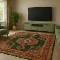 فرش دستباف (بساک)جفت۹۰ درصد  ۶ متری قشقایی|فرش|مشکین‌دشت, |دیوار
