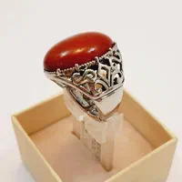 انگشتر نقره‌ ای نگین‌ دار قرمز|بدلیجات|یاسوج, |دیوار