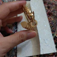 دستبند بنگل طلا طرح ببر در حد نو بدون اجرت