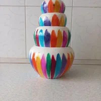 گلدان سفالی هفت رنگ|گل و گیاه طبیعی|مشگین شهر, |دیوار