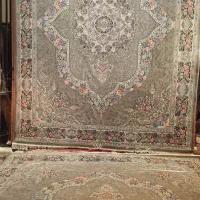 فرش کرم‌ طوسی جفت ۱۲متری بسیارکمکاردرحدنو|فرش|علی‌آباد کتول, |دیوار
