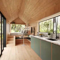 طراحی و اجرای کلبه اقتصادی تمام چوب اقساط ۶ ماه