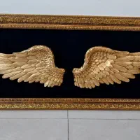 تابلو بال فرشته هنر دست با زمینه مخمل
