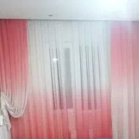 پرده حریر با زیر پرده تمیز بدون پارگی