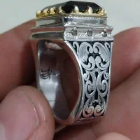 انگشتر نقره سنگ طبیعی کوآرتز دودی کار دست|جواهرات|مشهد, شهرک مهر آباد|دیوار