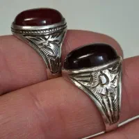 ۲ عدد انگشتر نقره عقیق قدیمی و کلکسیونی
