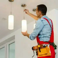 نصب پرده لوستر لاینر نور وانواع لامپ وقفسه رگال