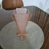 گلدان کریستال صورتی قدیمی