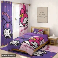 ست روتختی پرده فرش  لوستر کرومی کیتی|سرویس روتختی|تهران, خاک سفید|دیوار