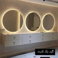 آینه گرد قطر ۱۰۰ و ۹۰ سندبلاست لمسی|آینه|ساری, |دیوار