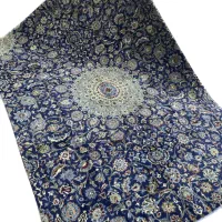 فرش دستبافت تک ۶متری سرمه‌ای مشهد|فرش|شهریار, شهریار|دیوار