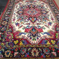 یک جفت فرش دست‌باف سالاری ۶ متری کرم|فرش|تبریز, |دیوار