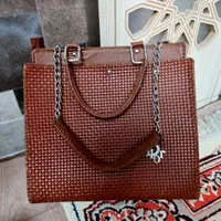 کیف مجلسی زنانه چرم سه لایه دست دوز