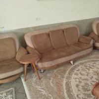 مبلمان راحتی و پایه استیل ،خوشرنگ با طرح صدفی