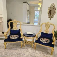 مبلمان هفت نفره استیل با ورق طلای ایتالیا|مبلمان خانگی و میز عسلی|تهران, حکمت|دیوار