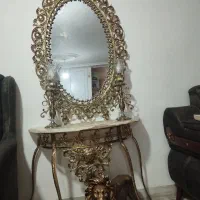 اینه کنسول برنز با شمعدونی برنز|بوفه، ویترین، کنسول|ارومیه, |دیوار