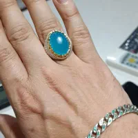 انگشتر نقره عقیق ابی