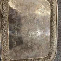سینی نقره قاجاری قلم شیراز