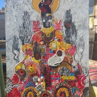 تابلو نقاشی رنگ روغن چاپ شاسی مدرن سوررئال چهره زن|تابلو، نقاشی، عکس|تهران, سردارجنگل|دیوار