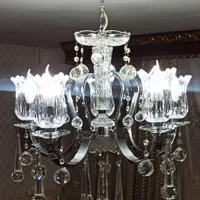 لوستر کریستالی سیلور ۵ شاخه