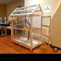 قفس چوبی پرنده سگ و گربه و پایه گل