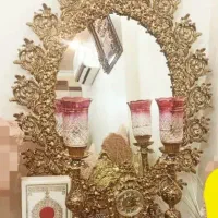 ویترین وآینه وشمعدان  نگین کاری شده آلومینیوم