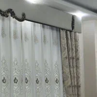 پرده سلطنتی ۷ متری و کتیبه سفید کرم در حد نو|پرده، رانر، رومیزی|رشت, فلسطین|دیوار