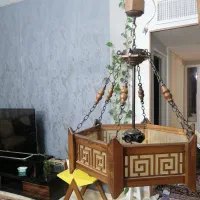 لوستر چوبی 5 شعله