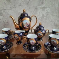چای خوری سرمه ای طلاکوب