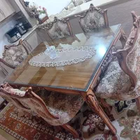 مبلمان سلطنتی ۹ نفره همراه با نهار خوری ۶ نفره|مبلمان خانگی و میز عسلی|دهلران, |دیوار