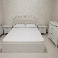 ست تخت خواب دو نفره جک‌دار + ۲ پاتختی + میز آرایش