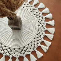 رانر و رومیزی مکرومه ای ،دیوار کوب برگی و رافیا