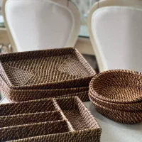 ست سبد نان و سبزی و جای قاشق و چنگال