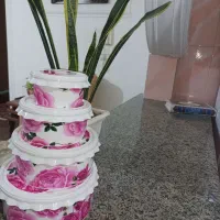 ظرفهای طرحدار چهارعددی|ظروف نگهدارنده، پلاستیکی، یک‌بارمصرف|نقده, |دیوار