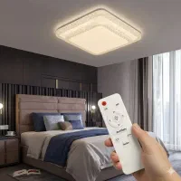 چراغ سقفی مربع کریستالی 100 وات با ریموت و گارانتی