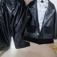 ست کت شلوار و کلاه چرم