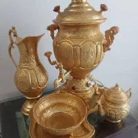 سرویس سماور برقی ریز قلم استاد کار آب طلاکاری