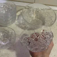 ظرف بلور همراه ۶عدد کاسه