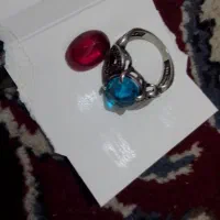 انگشتر زنانه نقره زمردونگین یاقوت اصل برمه