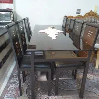 میز غذا خوری ۸ نفره با دو میز و ۸ صندلی