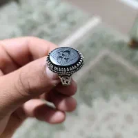 انگشتر عقیق مشکی با نوشته ی بسیار تمیز و خوشگل|جواهرات|ساوه, |دیوار