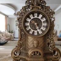 آباژور چراغ رومیزی و ساعت جنس برنز|چراغ خواب و آباژور|تهران, مینابی|دیوار