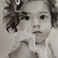 طراحی چهره سیاه قلم