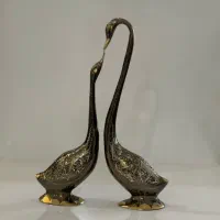 مجسمه درنا برنز قلم زنی